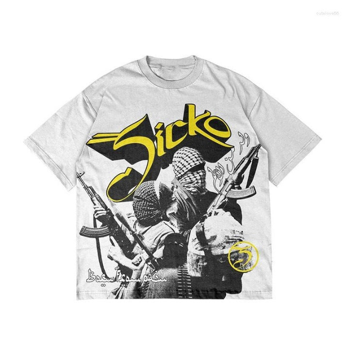 Y2K Hip Hop Graphic Cotton T-Shirt